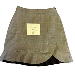 Zara Black and White Plaid Midi Skirt